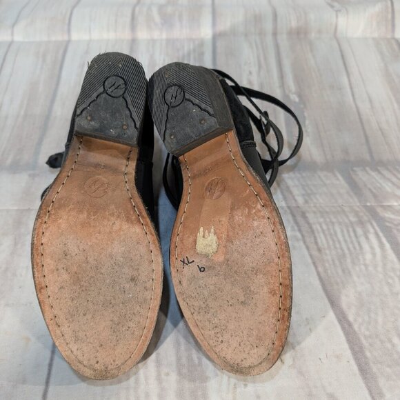 H by Hudson Horrigan Black Leather Double Buckle Ankle Booties Size 37 - Picture 9 of 15